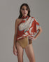 Chiminango Crepe Chine Blouse / Orange Gladiolos